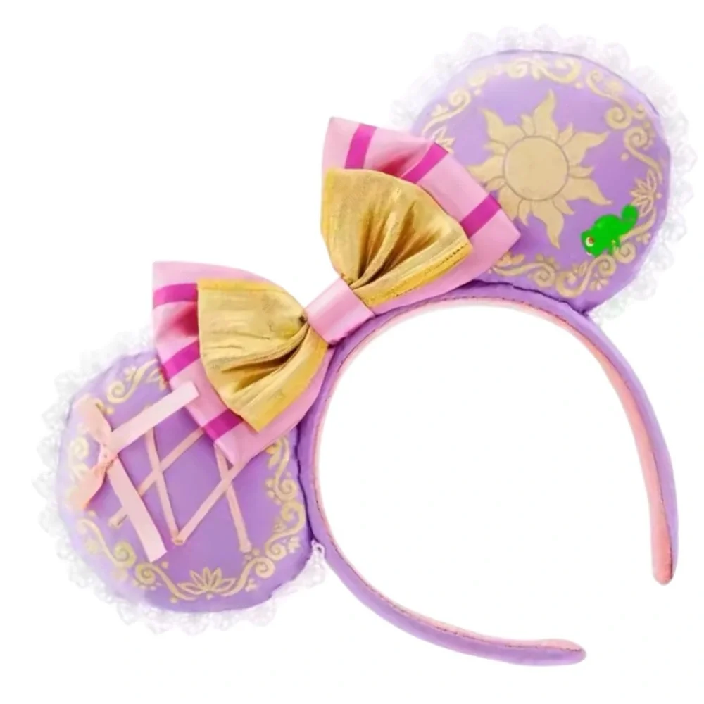 Disney Parks Rapunzel Tangled Princess Purple Gold Bow Minnie Mouse Ear Headband